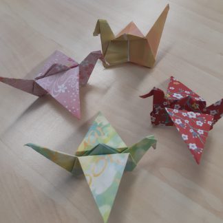 Origami vogeltjes voor mobile
